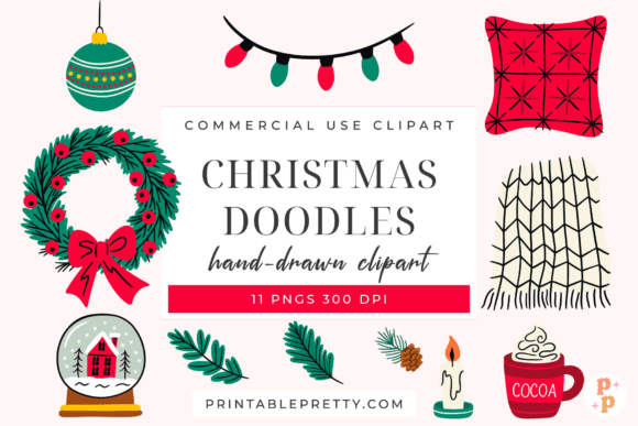 Download Christmas Doodles Clipart PNG Pack - Png Collection