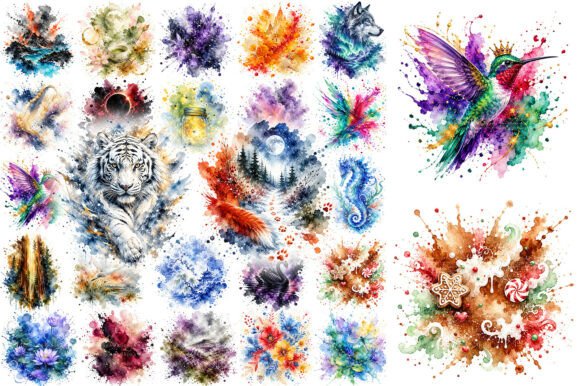 Download 100 Watercolor Splash Nature Clipart PNG - Png Collection