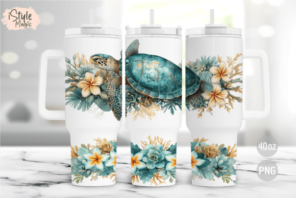 Download Sea Turtle 40oz Tumbler Wrap PNG - Png Collection