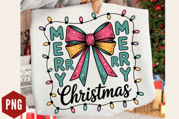 Download Colorful Bow Merry Christmas Lights PNG - Png Collection