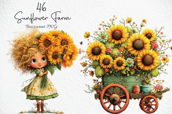 Download Cute Sunflower Farm PNG Clipart - Png Collection