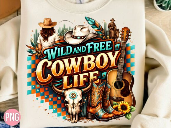 Download Wild and Free Cowboy Life Guitar PNG - Png Collection