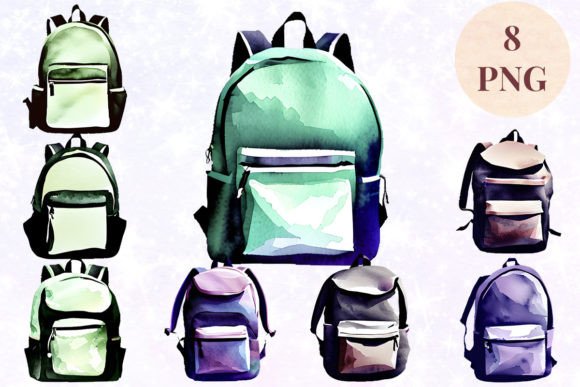 Download Backpack Watercolor 18 Clipart PNG - Png Collection