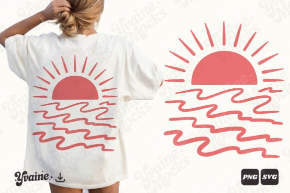 Download Retro Summer Sunset Ocean Waves SVG PNG - Png Collection