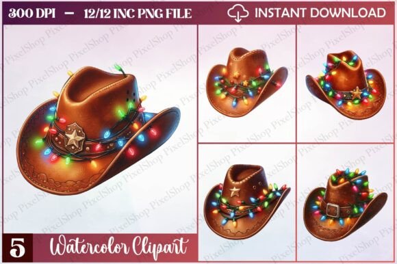 Download Watercolor Christmas Cowboy Hat Clipart - Cowboy hat clipart Collection
