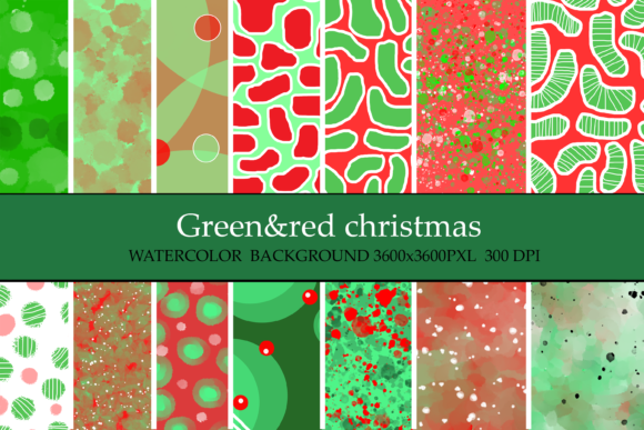 Download Christmas Background Watercolor Greenred - Premium Resources