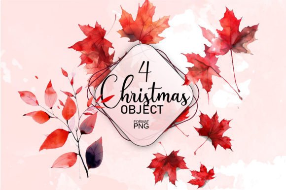Download Watercolor Christmas Leaf Pack PNG - Png Collection