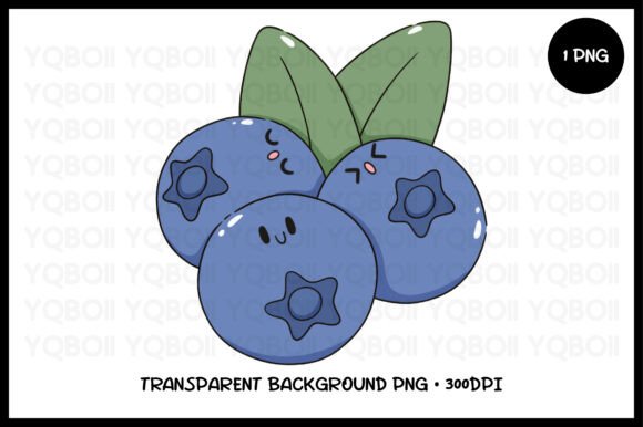 Download Kawaii Blueberry Clipart PNG - Png Collection