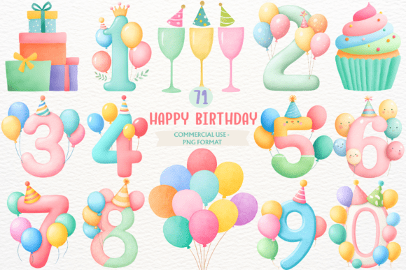 Download Watercolor Happy Birthday Clipart PNG - Png Collection