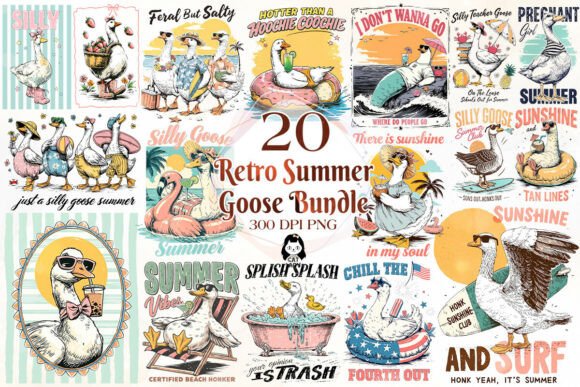 Download Retro Summer Silly Goose PNG Bundle - Png Collection