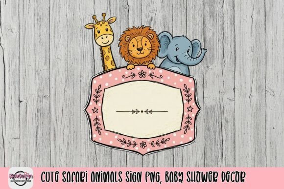 Download Cute Safari Animals Sign PNG, Baby Shower Decor - Png Collection