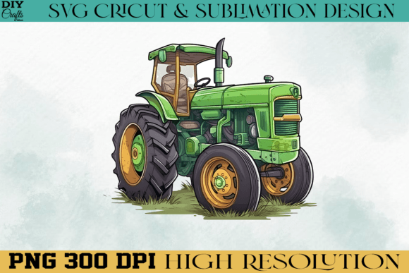 Download Farm Tractor PNG Watercolor Sublimation - Png Collection
