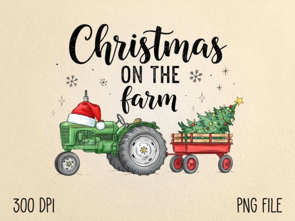 Download Christmas on the Farm Tractor PNG - Png Collection