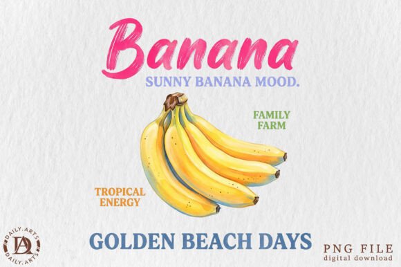 Download Retro Summer Banana Tropical Fruit PNG - Png Collection