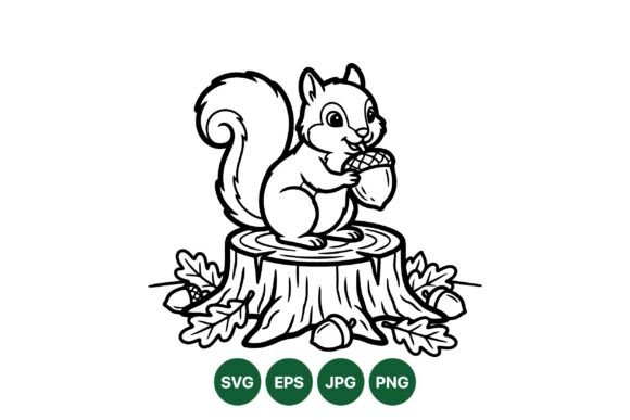 Download Cute Squirrel Acorn Clipart Art - Squirrel Collection